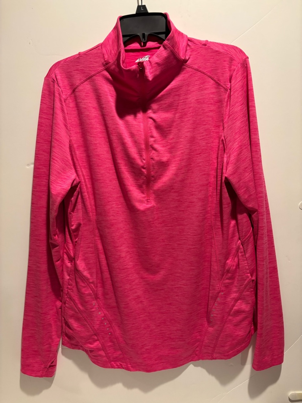 Avia Woman’s Pink Heather Quarter-Zip Athletic Pullover